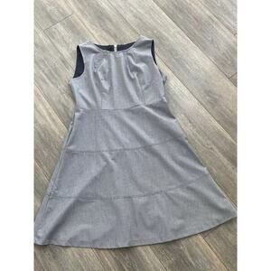 Jones New York Collection Womens Fit Flare Dress Size 14 Blue Zip Career Office